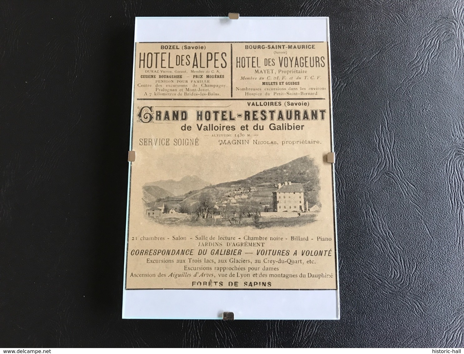 Publicité Livret Guide Illustré SAVOIE - VALLOIRES Grand Hotel Restaurant & Autres  - 1898 - Cadre Verre - Pubblicitari