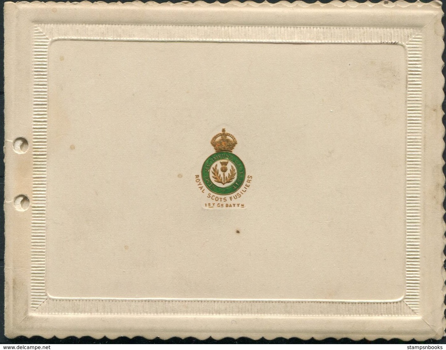 Circa 1930 India. British Army Royal Scots Fusiliers Christmas Card. - Documenti