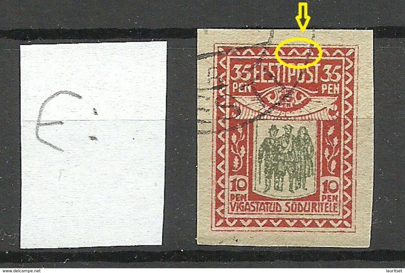 Estland Estonie Estonia 1920 Michel 21 E: 11 ERROR Abart Variety O - Estland