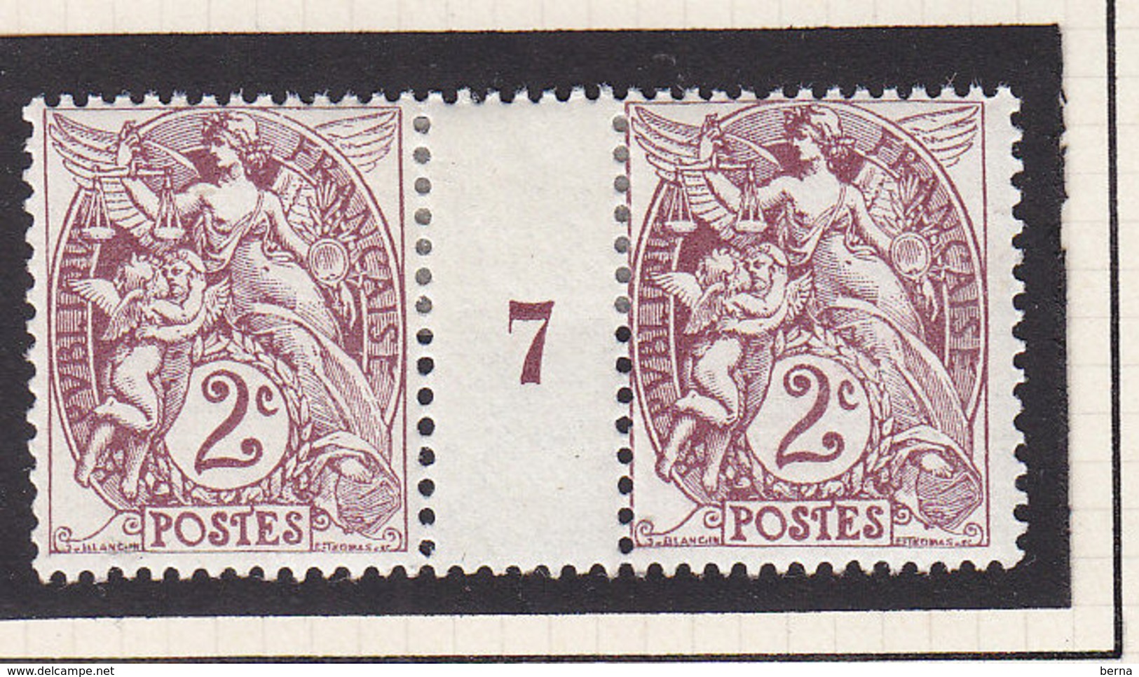 FRANCE TYPE BLANC 108 TYPE IB MILL 7 NEUF CHARNIERE - 1900-29 Blanc