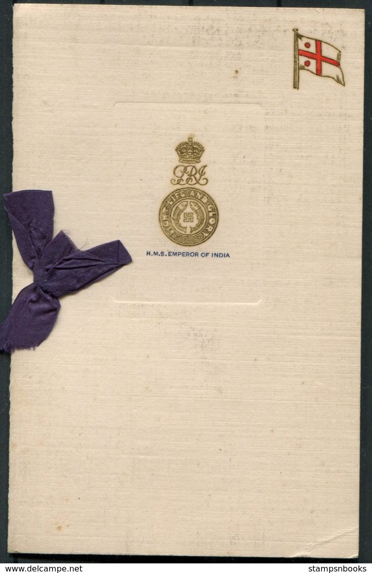 Circa 1945 H.M.S. Emporer Of India Royal Navy Ship Christmas Card. - Documents