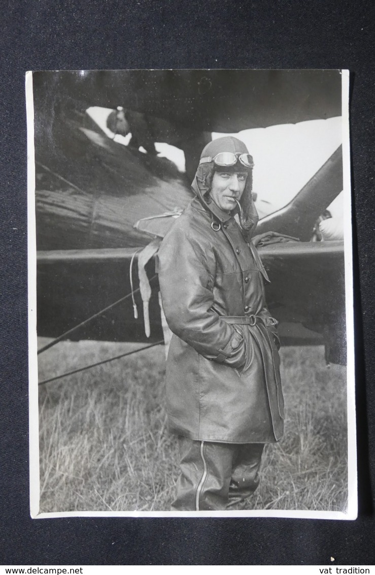 AVIATION - Photo De L' Aviateur Rabattel ( Pilote Du Vol Paris / Téhéran )  - L 43611 - Luftfahrt