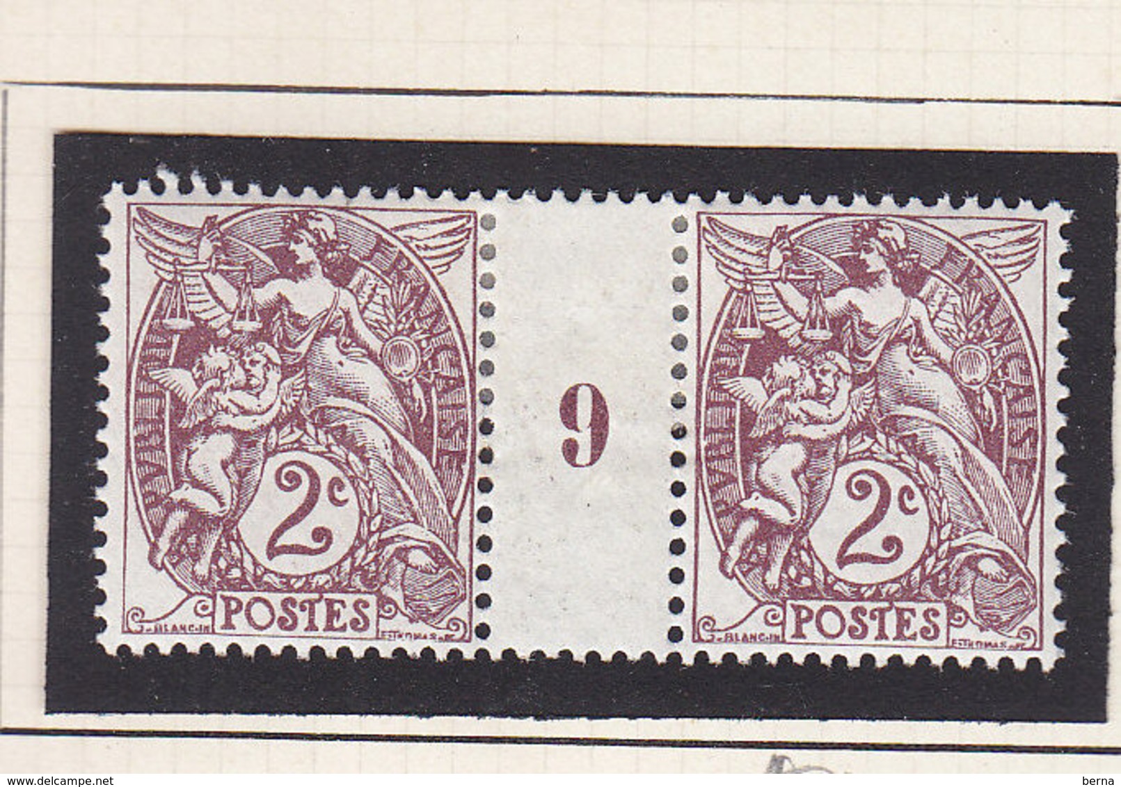 FRANCE TYPE BLANC 108 TYPE IB MILL 9 NEUF CHARNIERE - Millésime