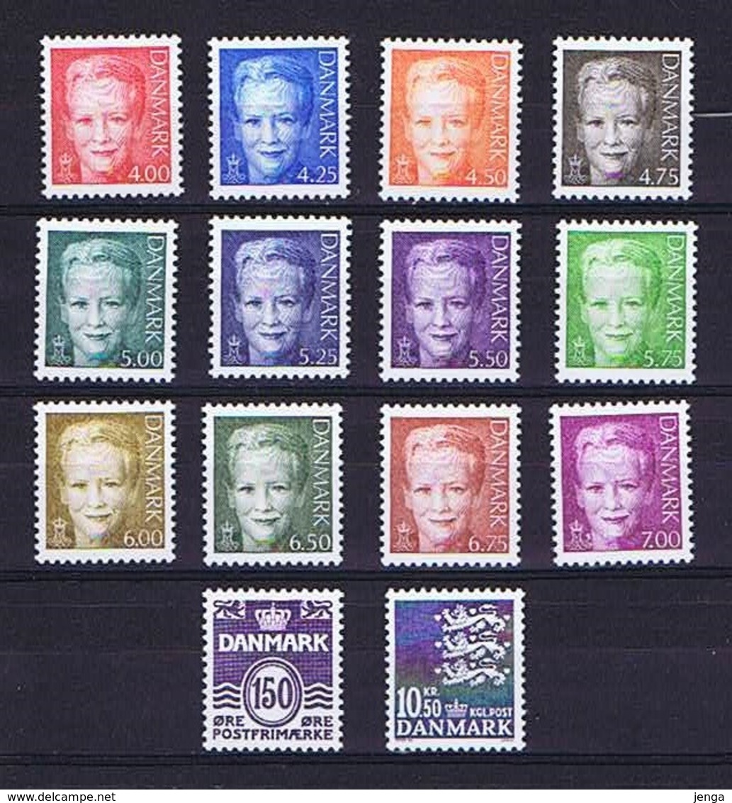 Denmark 2000-2002;  14 Definitives;  MNH (**) - Lotes & Colecciones