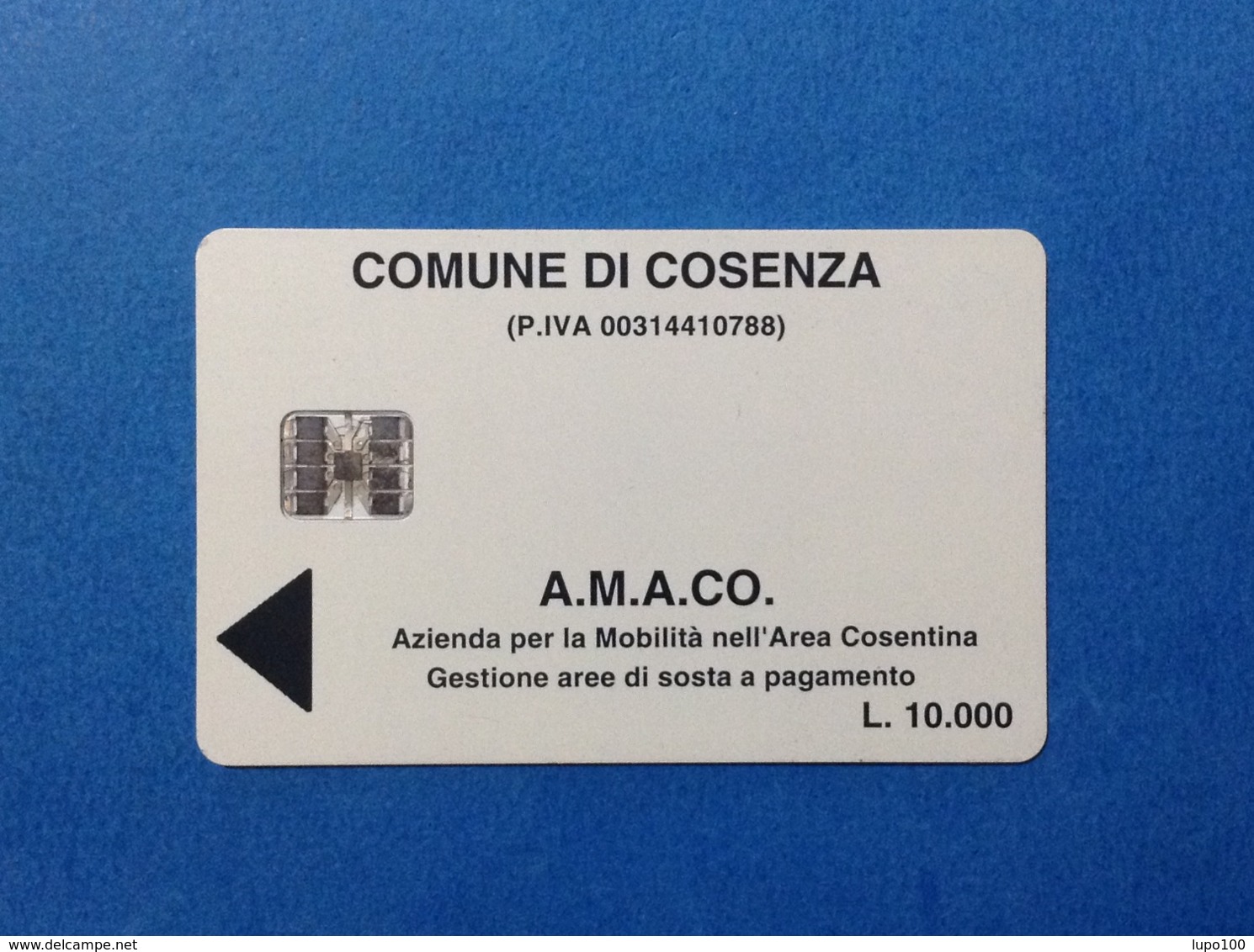 SCHEDA CARD PER PARCHEGGIO AMACO GESTIONE AREE DI SOSTA COSENZA L 10000 - Toegangskaarten