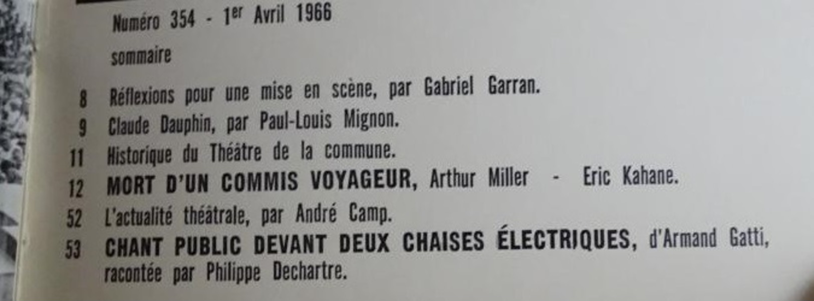 L'avant-scène Théâtre N 354 - Mort D'un Commis Voyageur - Arthur Miller Kahane - Autores Franceses