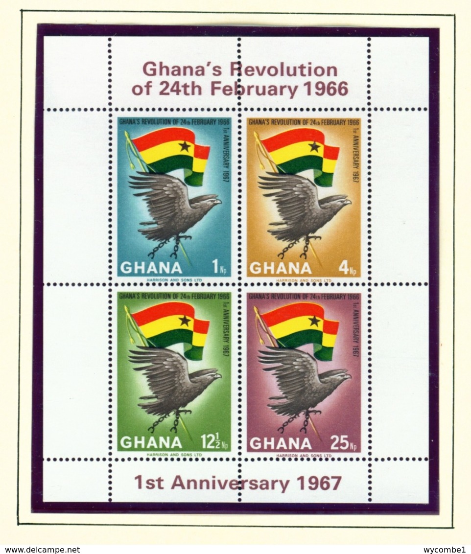 GHANA  -  1967 24th February Revolution Miniature Sheet Perf Unmounted/Never Hinged Mint - Ghana (1957-...)