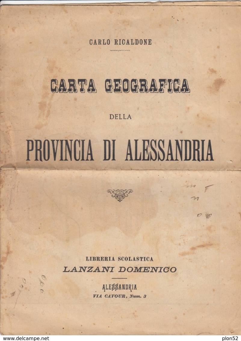 12662-CARTA GEOGRAFICA DELLA PROVINCIA DI ALESSANDRIA-SCLA 1:250000 - Carte Geographique