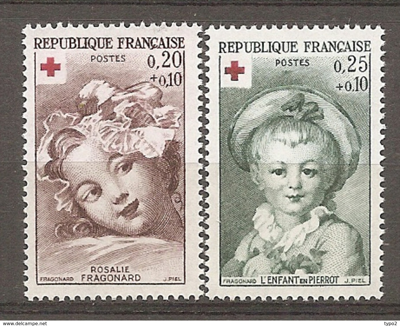 1962 Yv. N° 1367,1367   ** MNH  Croix-Rouge  Cote  4  Euro TBE - Ungebraucht