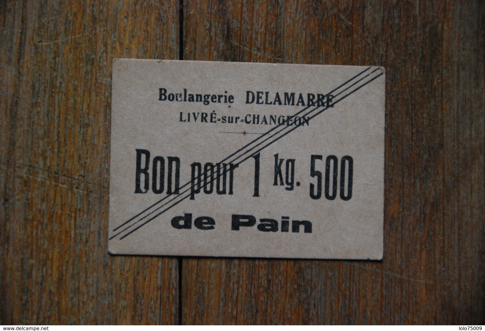 Bon De Nécessité Boulangerie Pain Livré - Sur - Changeon Ille-et-vilaine - Bonos