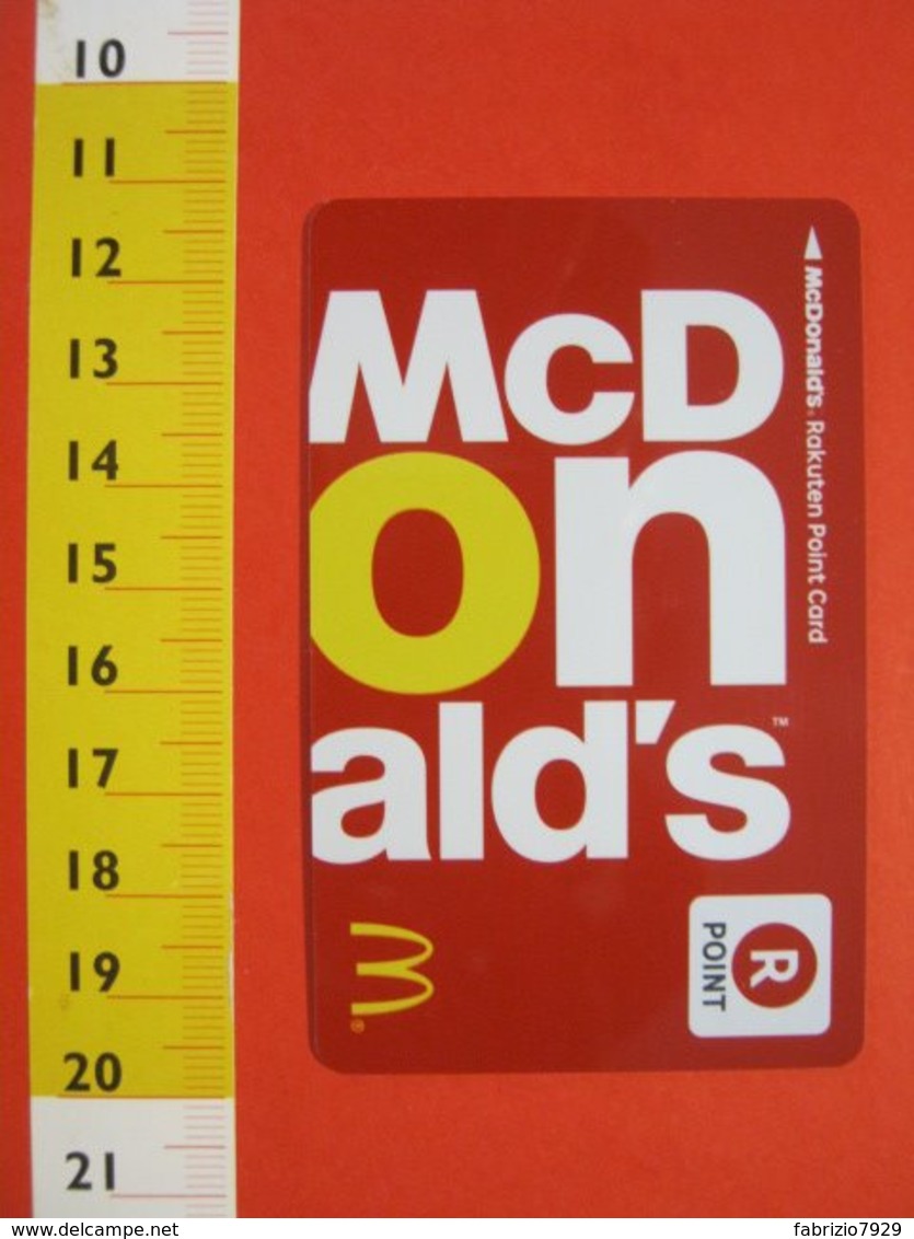 Z.08 JAPAN GIAPPONE MCDONALD'S FEDELITY CARD POINT  MC DONALDS CARTA FEDELTA' CIBO ALIMENTAZIONE - McDonald's