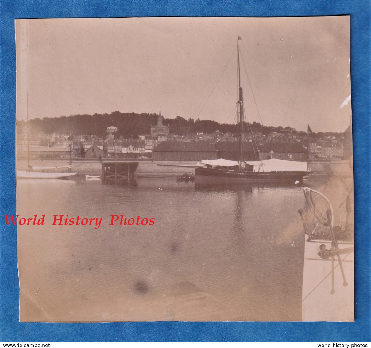 Photo Ancienne - TROUVILLE Sur MER - Le Port - Bateau / Voilier - Vers 1900 - Histoire Patrimoine Normandie Architecture - Anciennes (Av. 1900)