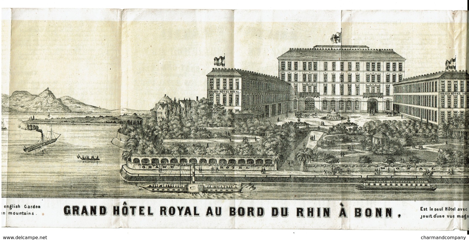 C1880 Dépliant Pub Touristique Grand Hôtel Royal - Bonn - Heinrich Ermekeil Propriétaire - Panorama Rhin - 4 Scans - Dépliants Touristiques