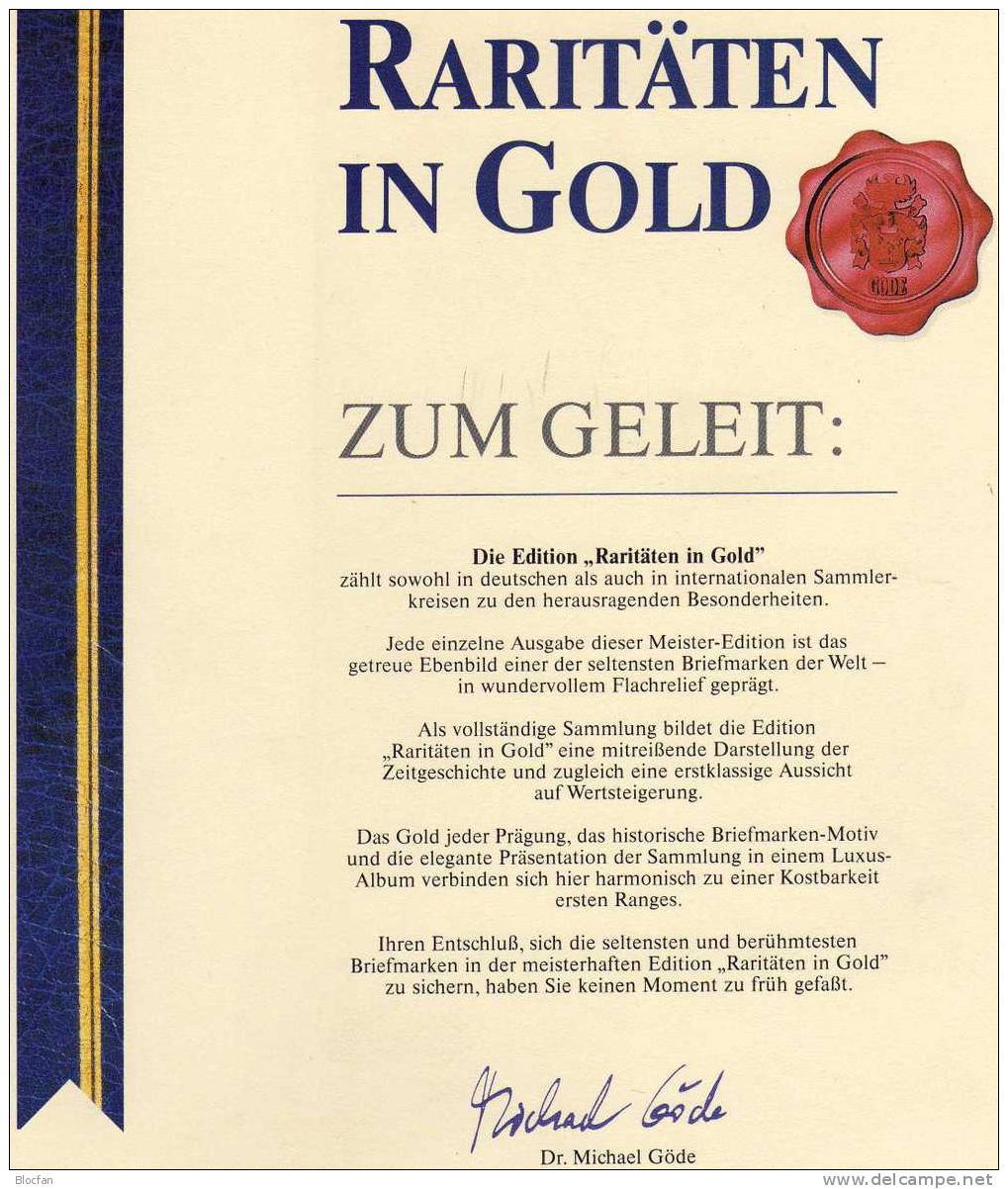 Edition Raritäten In Gold Die Blaue Mauritius UK/Afrika # 1 ** 50€ Mit 23 Karat Feingold Bekannteste Marke Der Welt - Mauritius (1968-...)