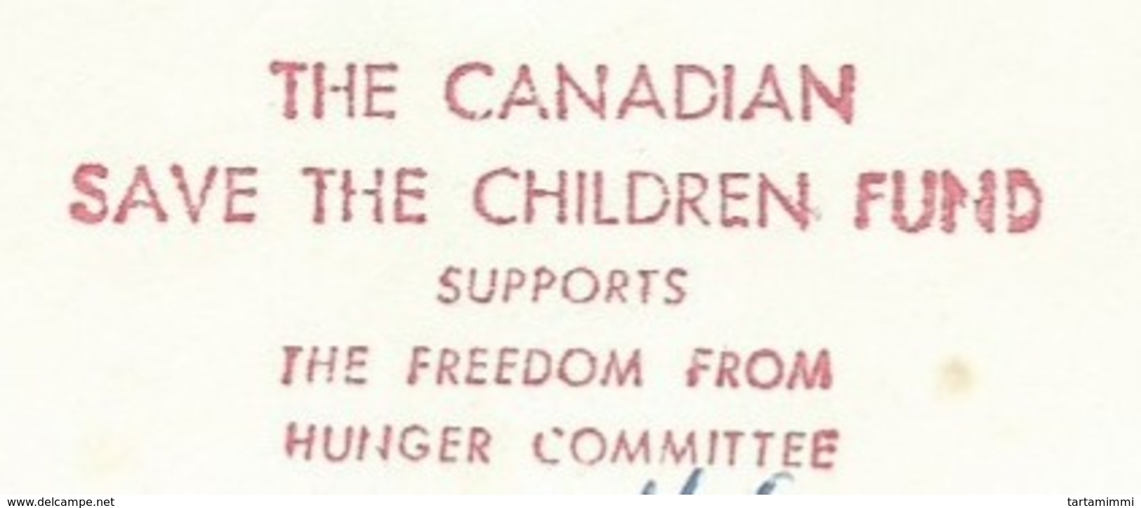 F029 EMA AFS METER STAMP FREISTEMPEL - CANADA 1968 SAVE THE CHILDREN FUND FREEDOM FROM HUNGER - ACF - Aktion Gegen Den Hunger