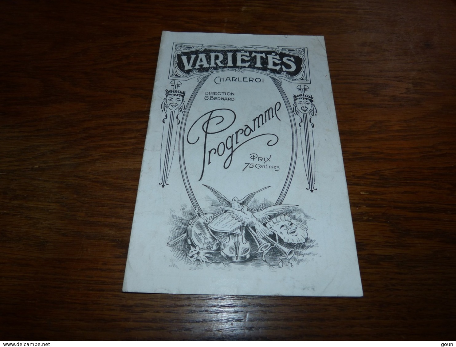 Programme Théâtre Variétés Charleroi 1923 Le Baron Vadrouille - Programmes