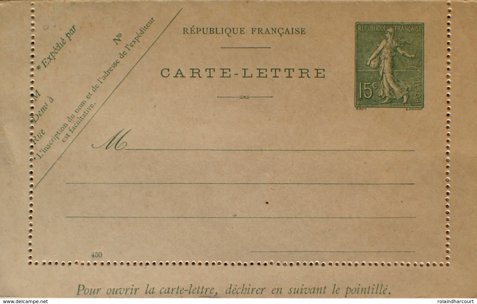 R1189/113 - ENTIER POSTAL - TYPE SEMEUSE LIGNEE - N°130-CL1 (type I) (450) - Cartes-lettres