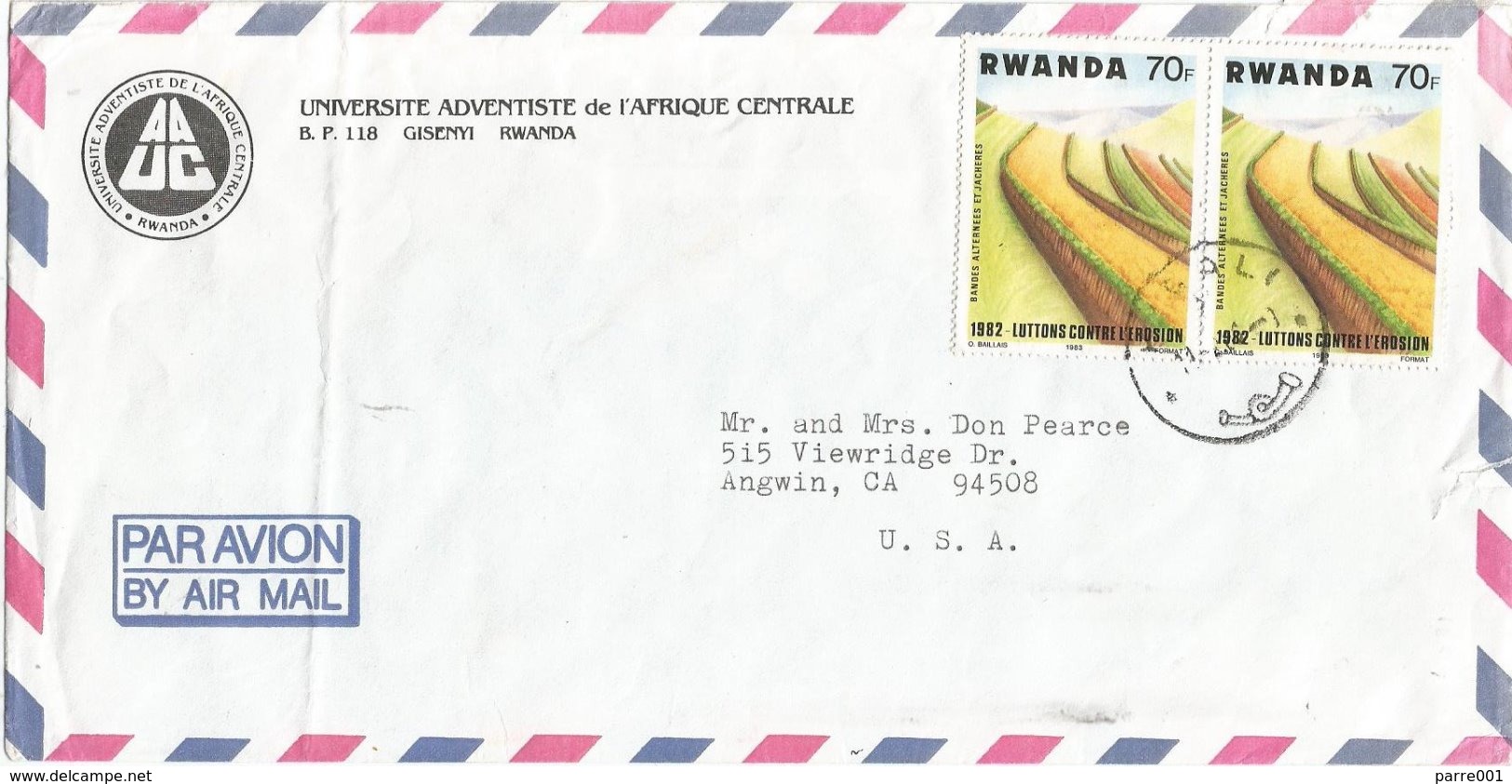 Rwanda 1986 Kigali Anti Erosion Cover - Used Stamps