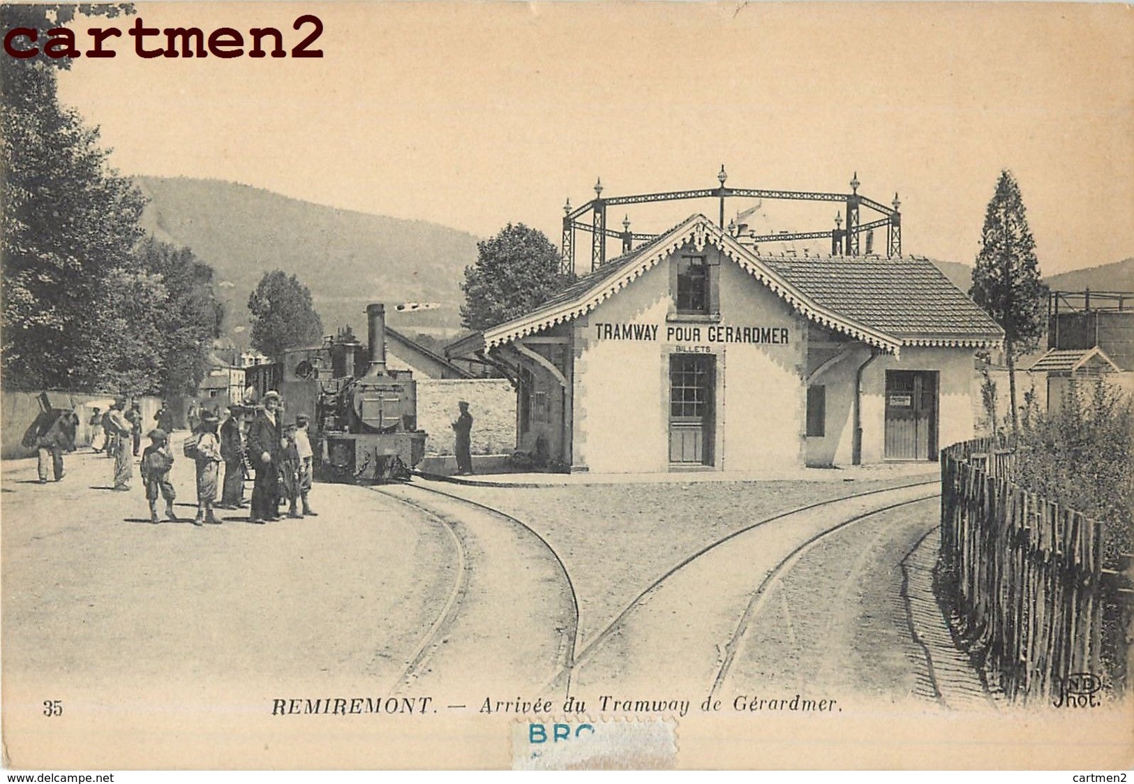 REMIREMONT ARRIVEE DU TRAMWAY DE GERARDMER CHEMIN DE FER TRAIN LOCOMOTIVE 88 - Remiremont