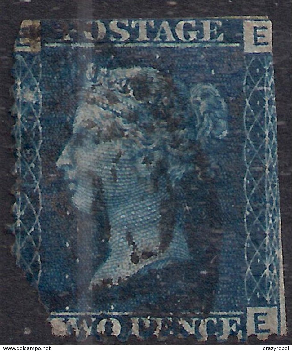 GB 1858 – 76 QV 2d Deep Blue ( E & E ) Plate 13 Clipped Corner SG 47 ( M1270 ) - Gebruikt