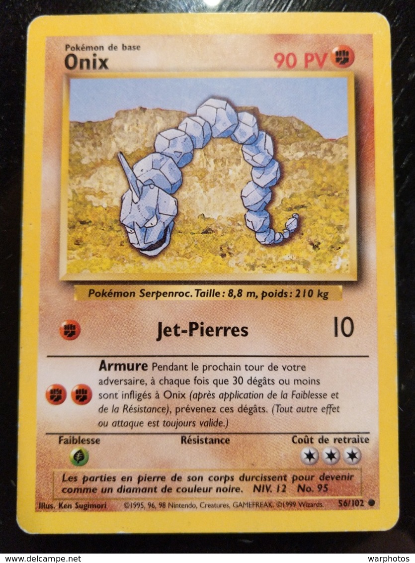 CARTE POKEMON _ ONIX _ 90 PV _ 1995 96 98 - Autres & Non Classés