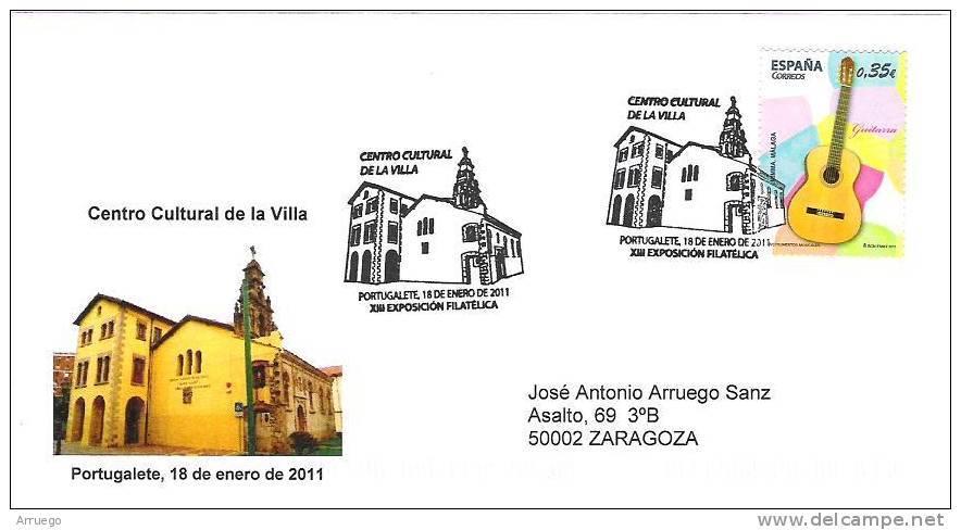 SPAIN. POSTMARK CULTURAL CENTER OF PORTUGALETE 2011 - Cartas & Documentos