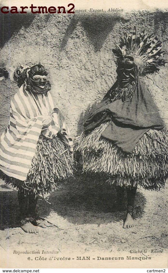 MAN DANSEURS MASQUES ETHNIE ETHNOLOGIE TYPE COTE D'IVOIRE AFRIQUE - Ivoorkust