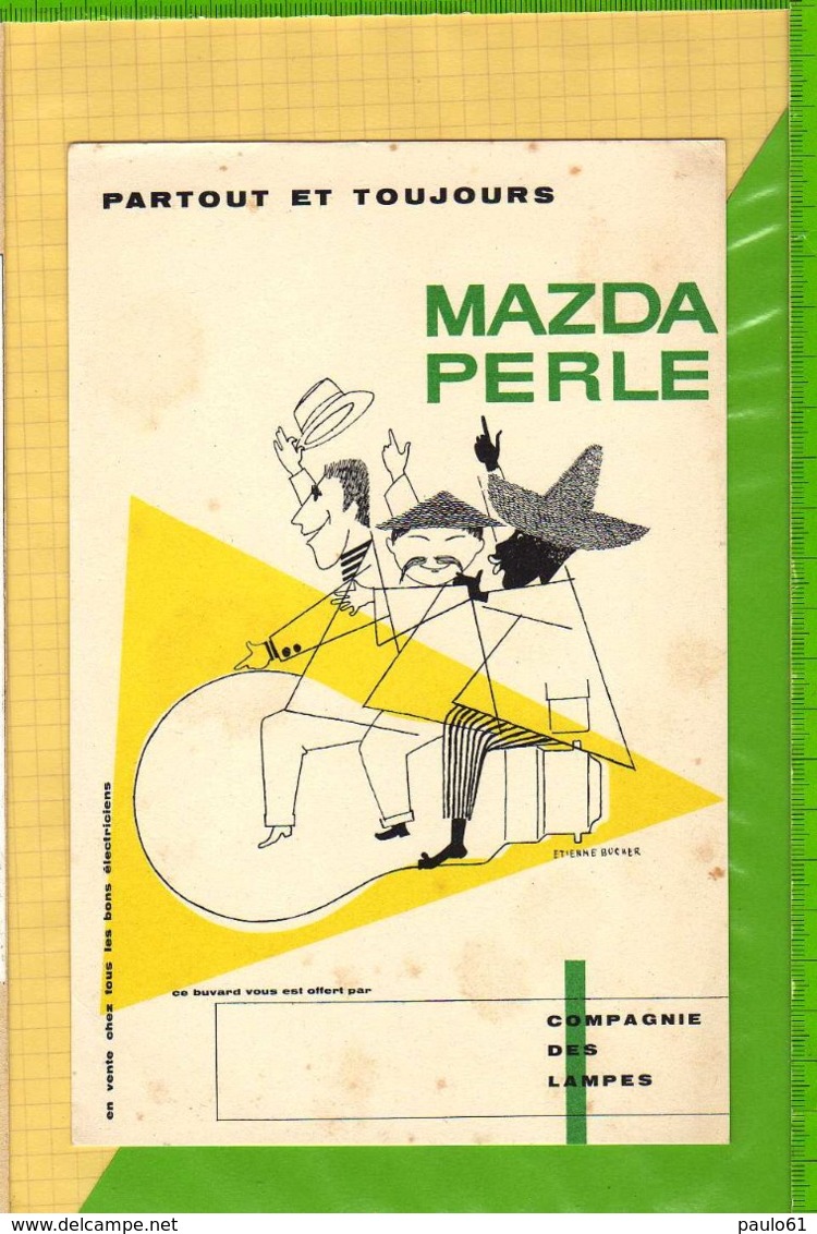 Buvard & Blotting Paper : Compagnie Des Lampes MAZDA PERLE  Beau Graphisme - Electricité & Gaz