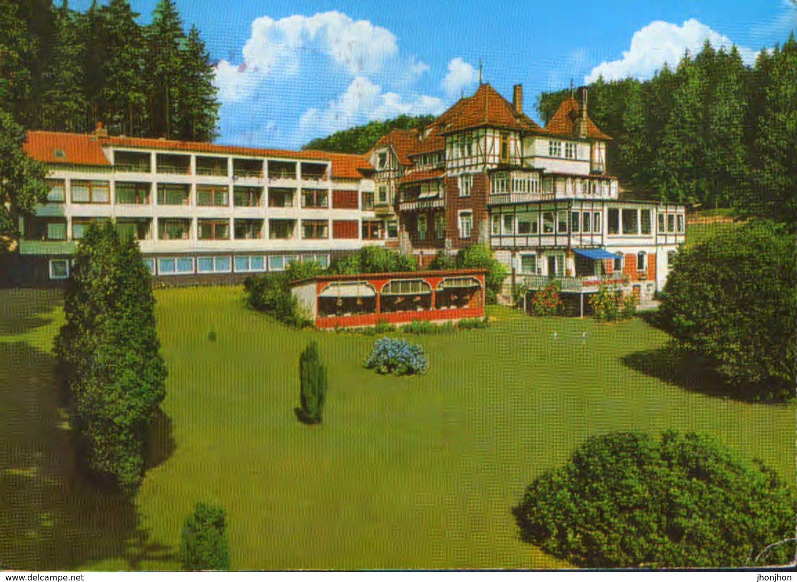 Germany - Postcard Used 1979 - Kronbergs Sanatorium Eulingswiese, Bad Sachsa Park View - 2/scans - Bad Sachsa