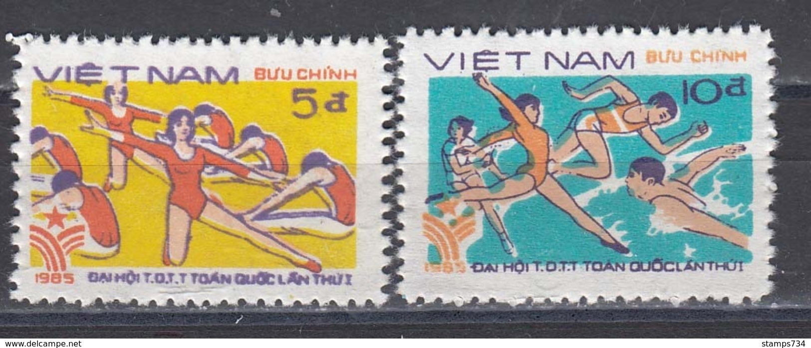 Vietnam 1985 - National Sports Games, Mi-Nr. 1606/07, MNH** - Vietnam