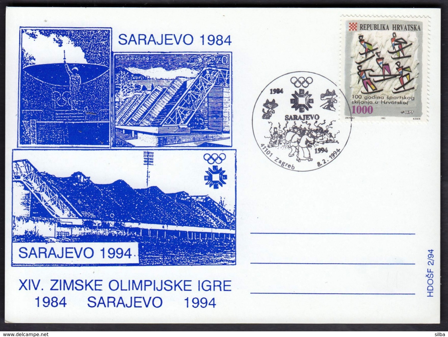 Croatia Zagreb 1994 / Olympic Games Sarajevo / 10 Years - Winter 1984: Sarajevo