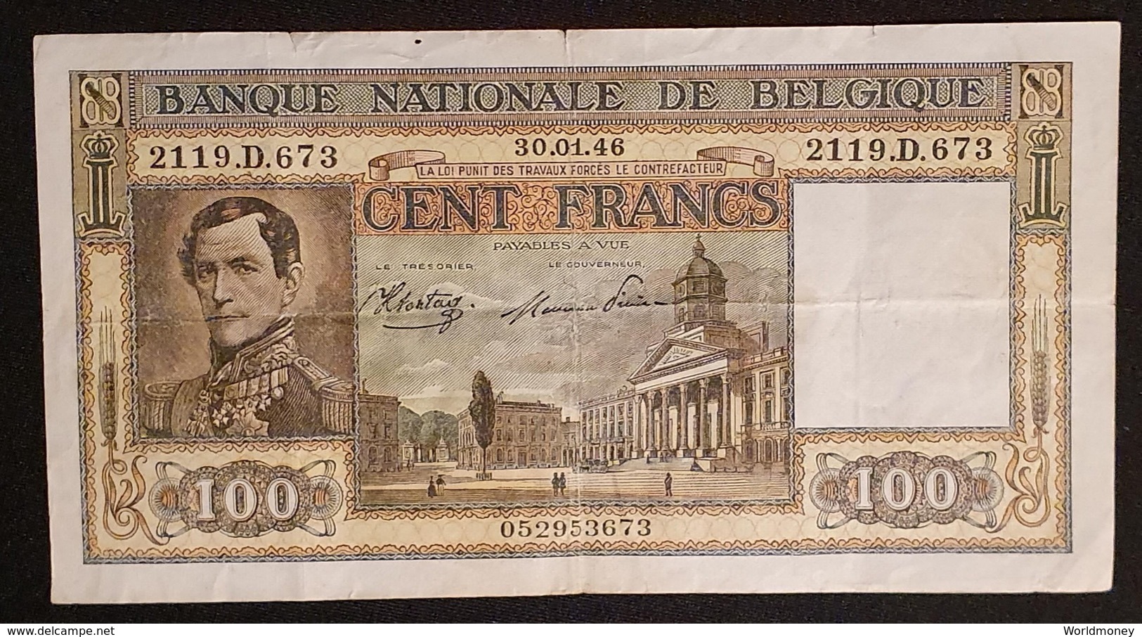 Belgium 100 Francs 30-01-1946 - 100 Frank