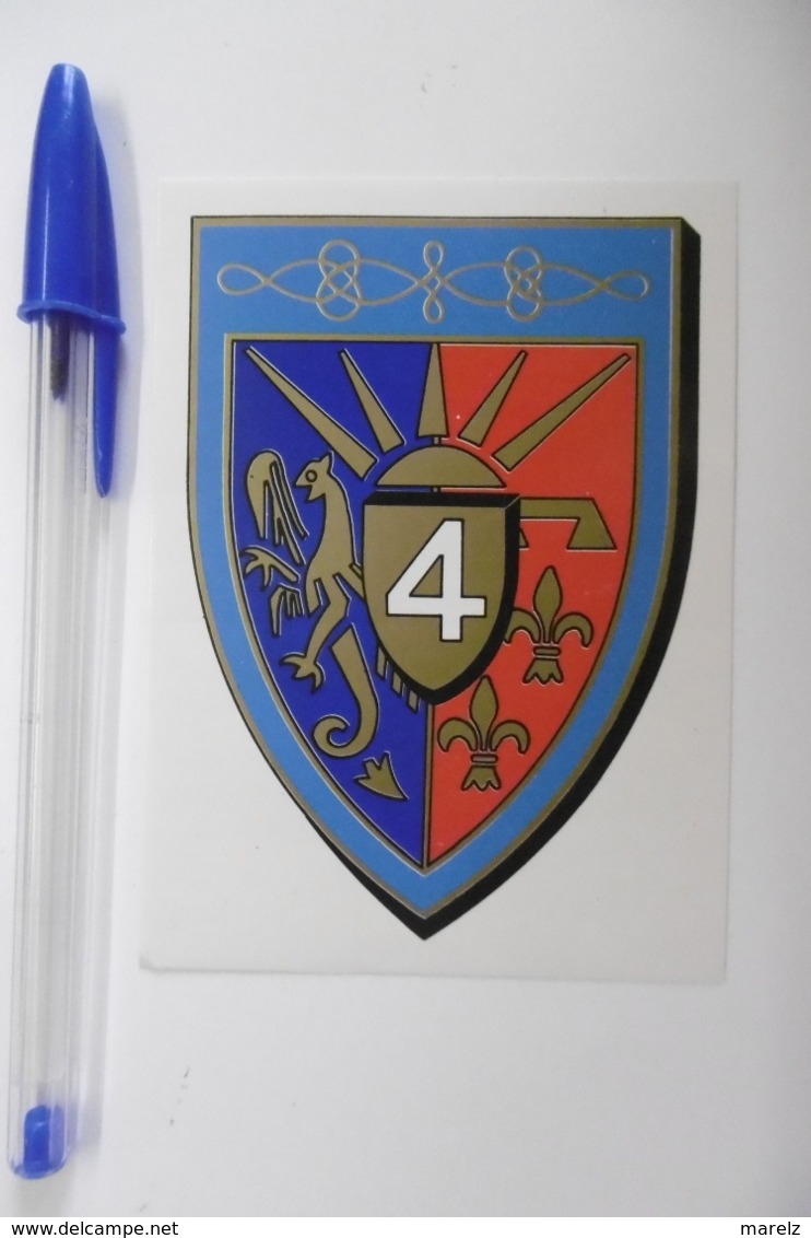 Autocollant Stickers - ARMÉE / Emblème : 4° Régiment De Hussards Base De METZ - Adesivi