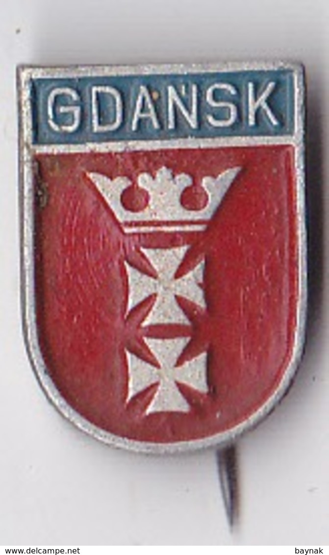 OLD PIN  --   POLAND  --  GDANSK  --  COAT OF ARMS - Cities