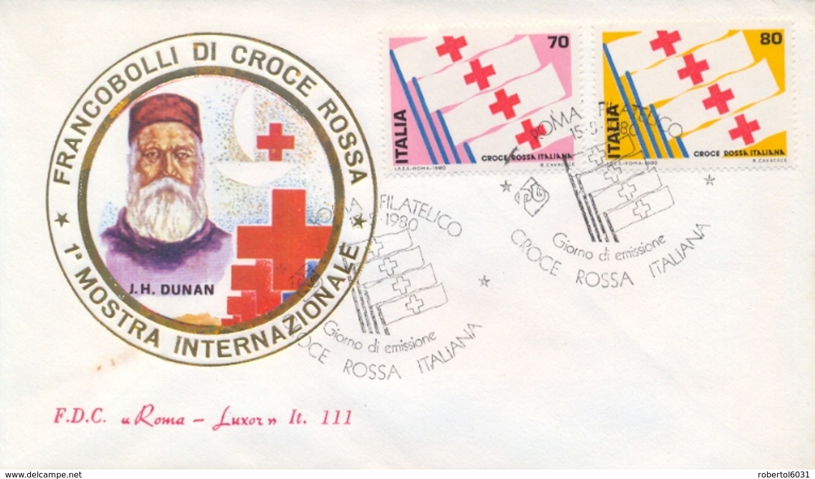 Italia Italy 1980 FDC ROMA LUXOR International Exhibition Of The Red Cross Stamps Mostra Francobolli Della Croce Rossa - Esposizioni Filateliche