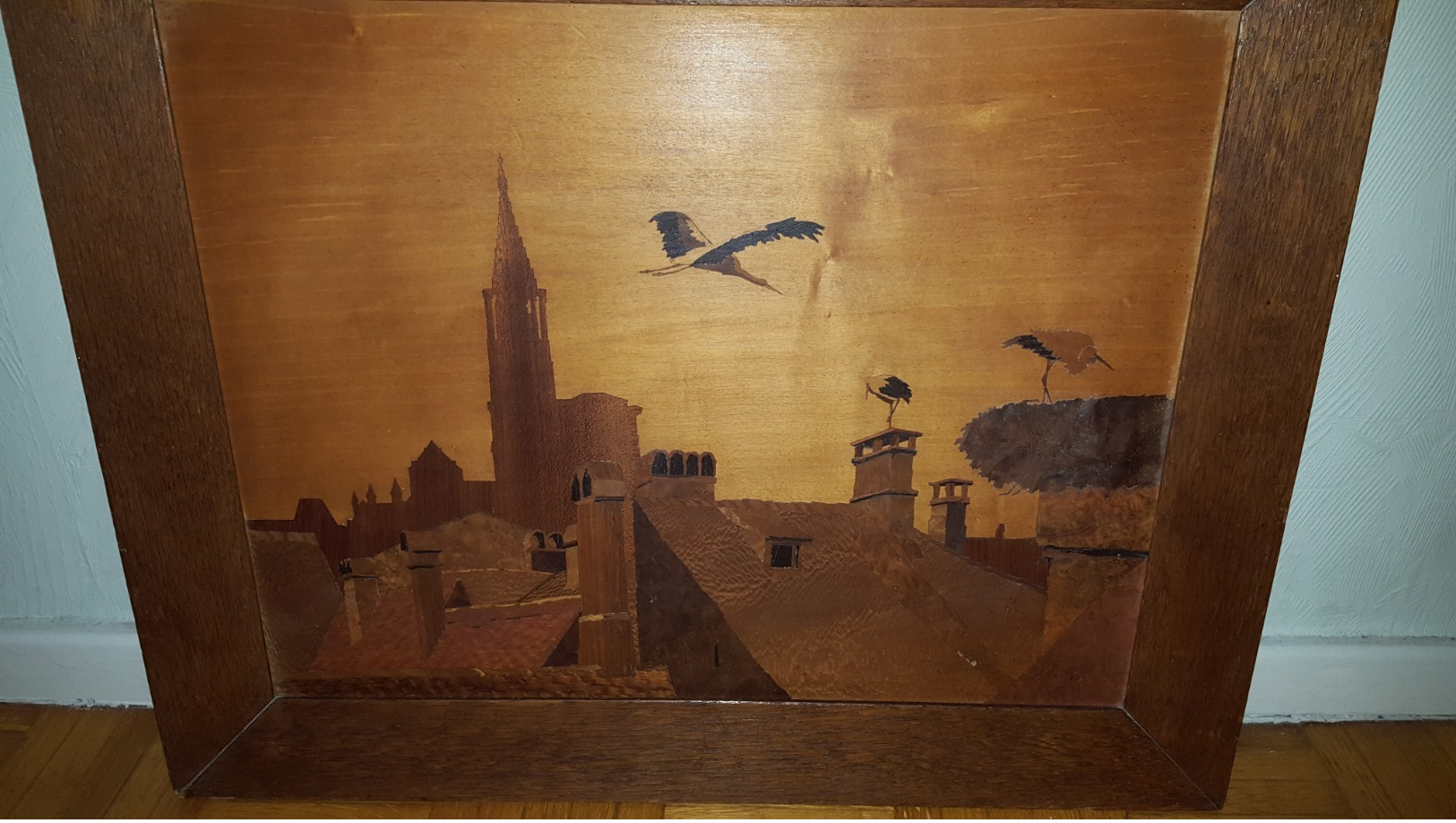 Tableau spindler 1936 56x46cm  cathédrale Strasbourg