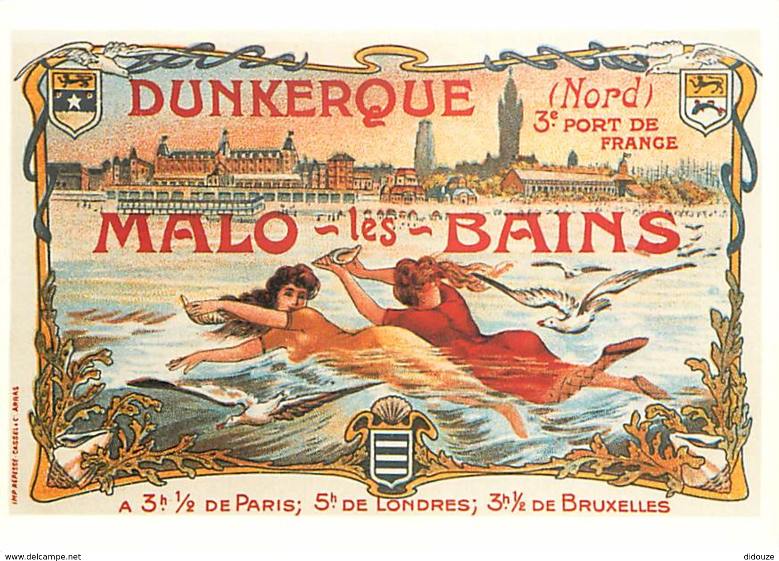 Publicite - Collection Les Affiches De La Belle Epoque - Dunkerque - Malo Les Bains - Carte Neuve - Reproduction D'Affic - Publicité