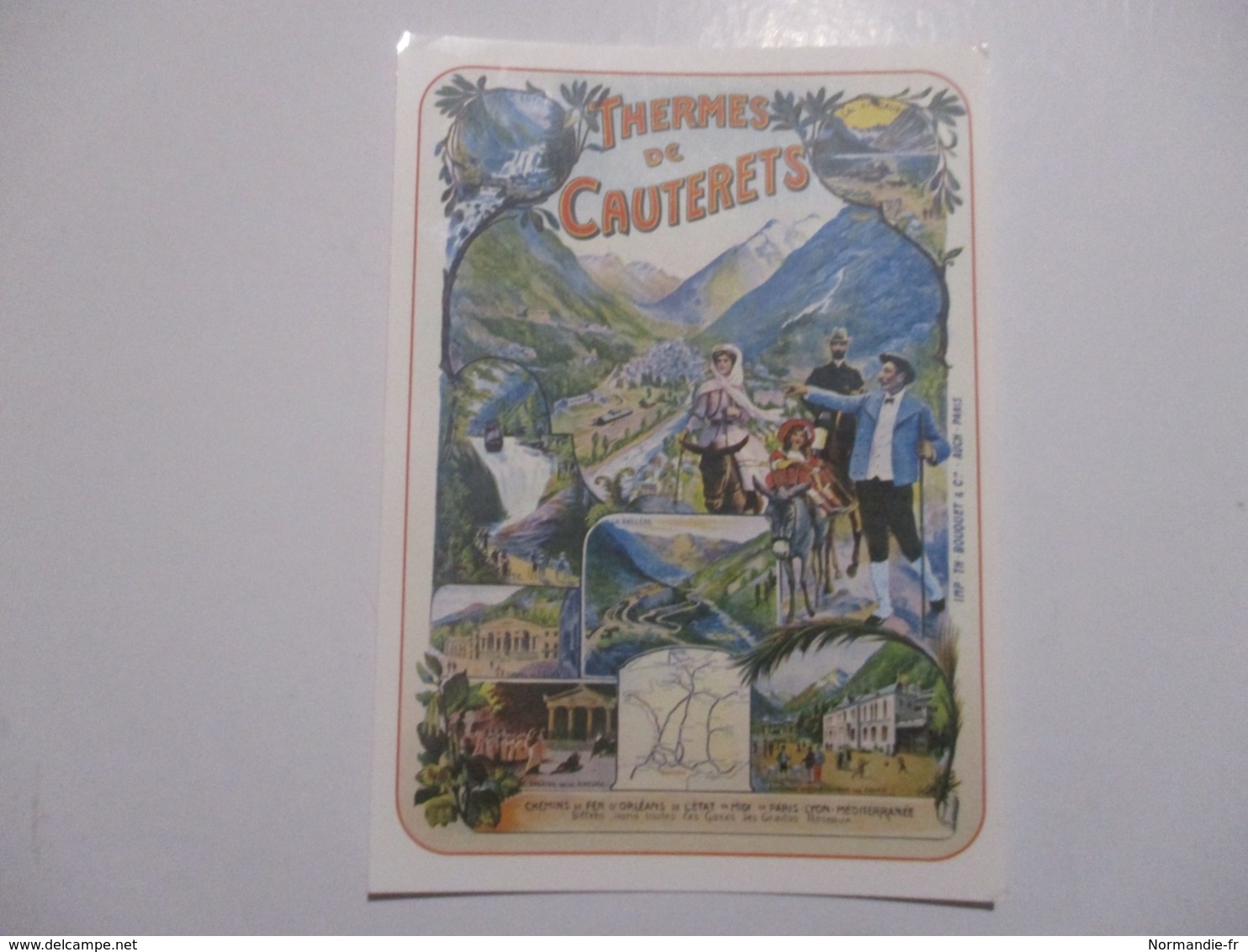 LOT 2 CP HAUTES-PYRÉNÉES 65 CAUTERETS ANCIENNE AFFICHE DES CHEMINS DE FER LE PONT D'ESPAGNE PUBLICITÉ ED J. MASSON - Cauterets