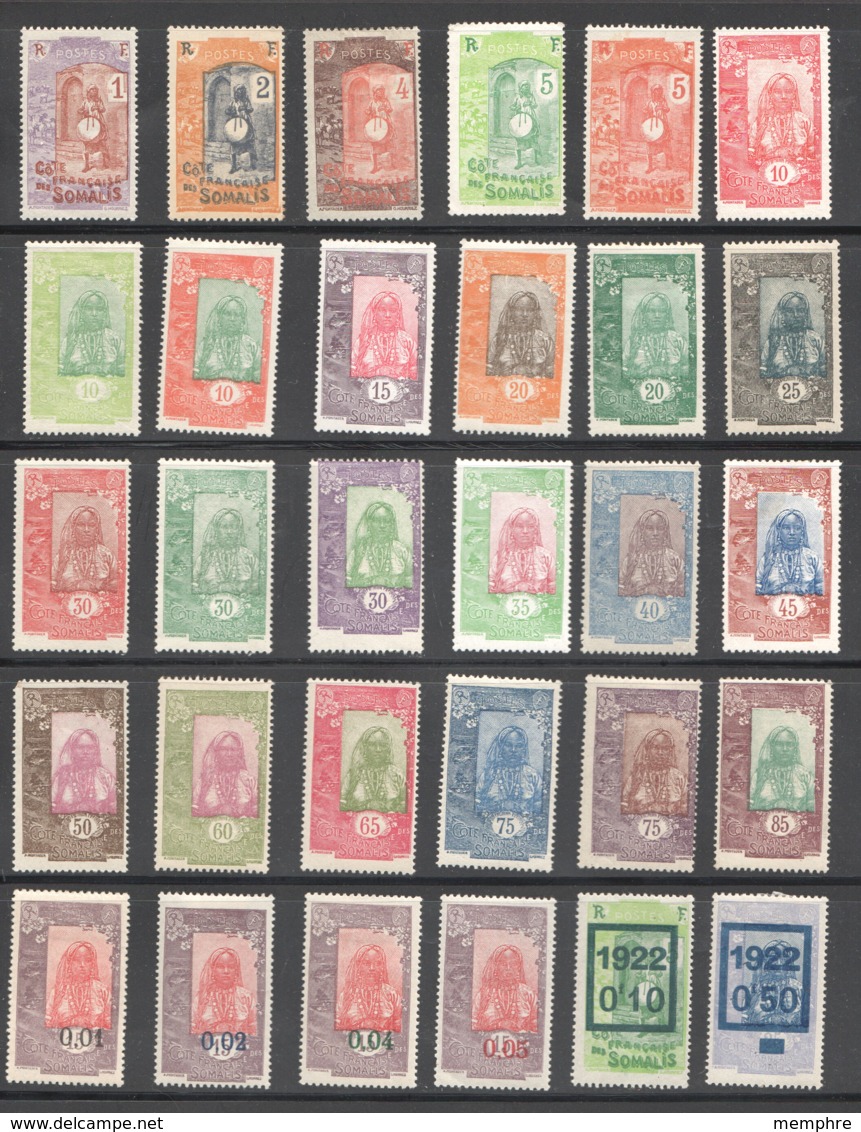 1915-27  Joueur De Tambour Et Femme Somali 30 Timbres * Différents - Unused Stamps