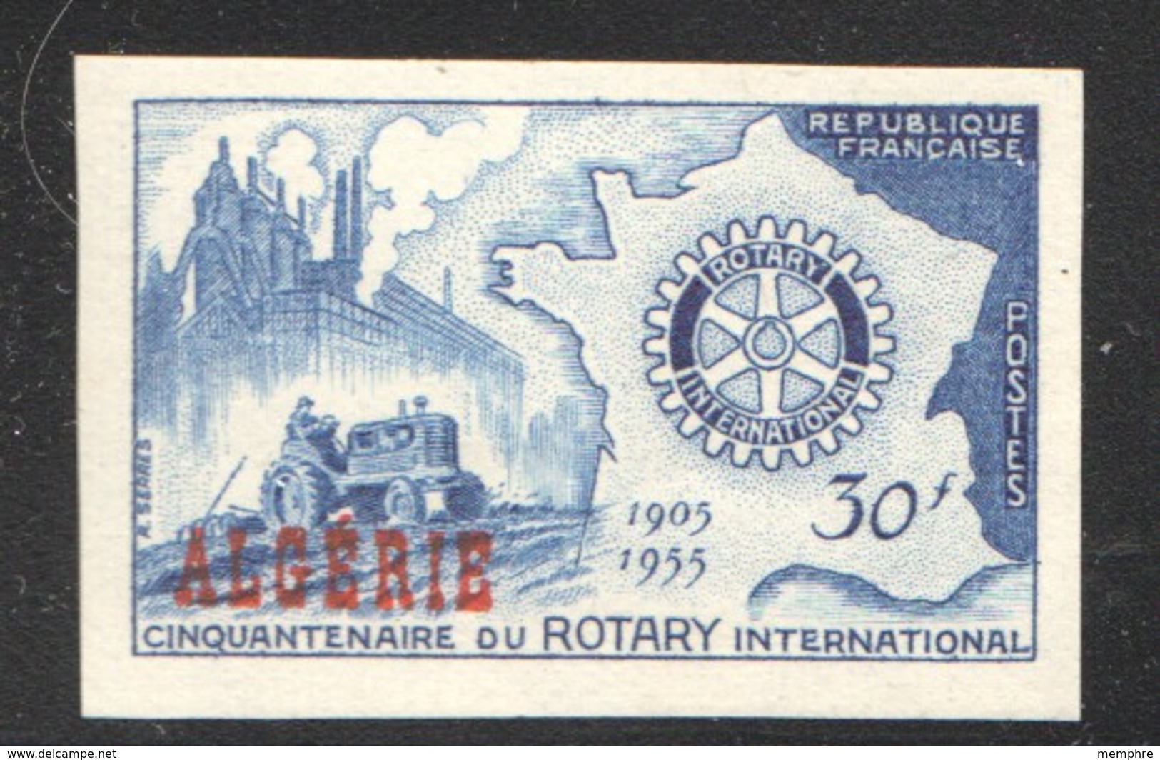 1955  Rotary  Emblème Sur Carte De France Yv 328 Non-dentelé ** - Neufs
