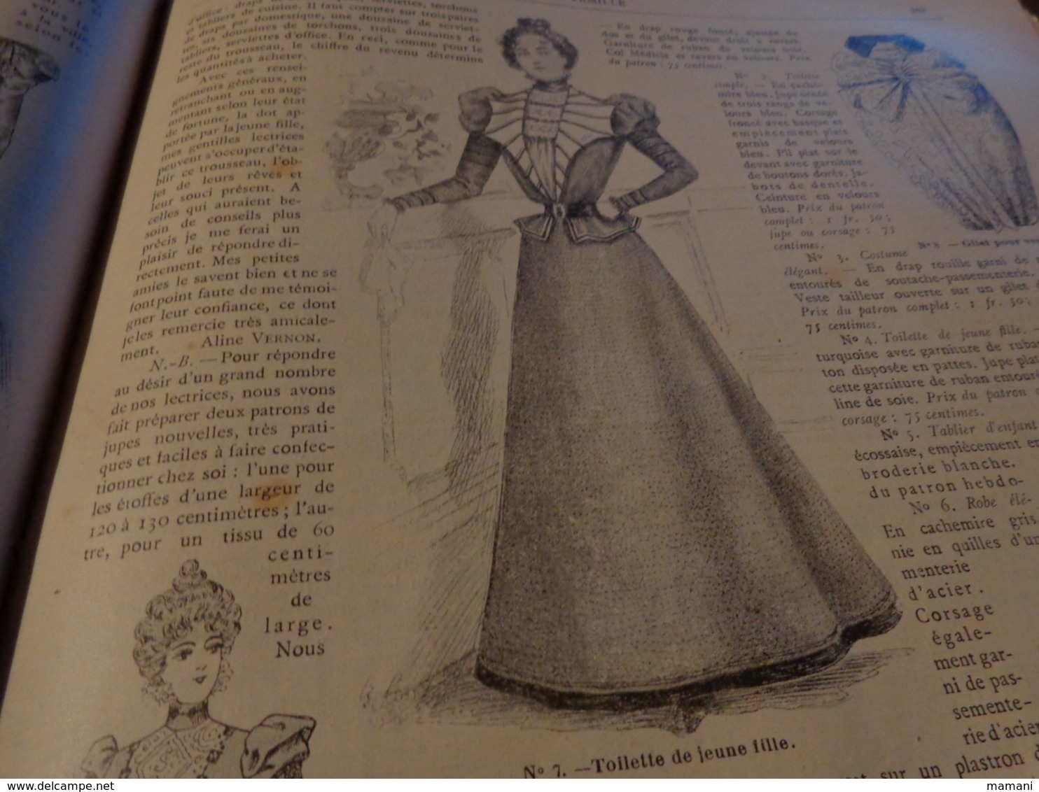 LA FAMILLE 1898 la mode illustree - belle toilette-chapeau etc...benjamin rabier