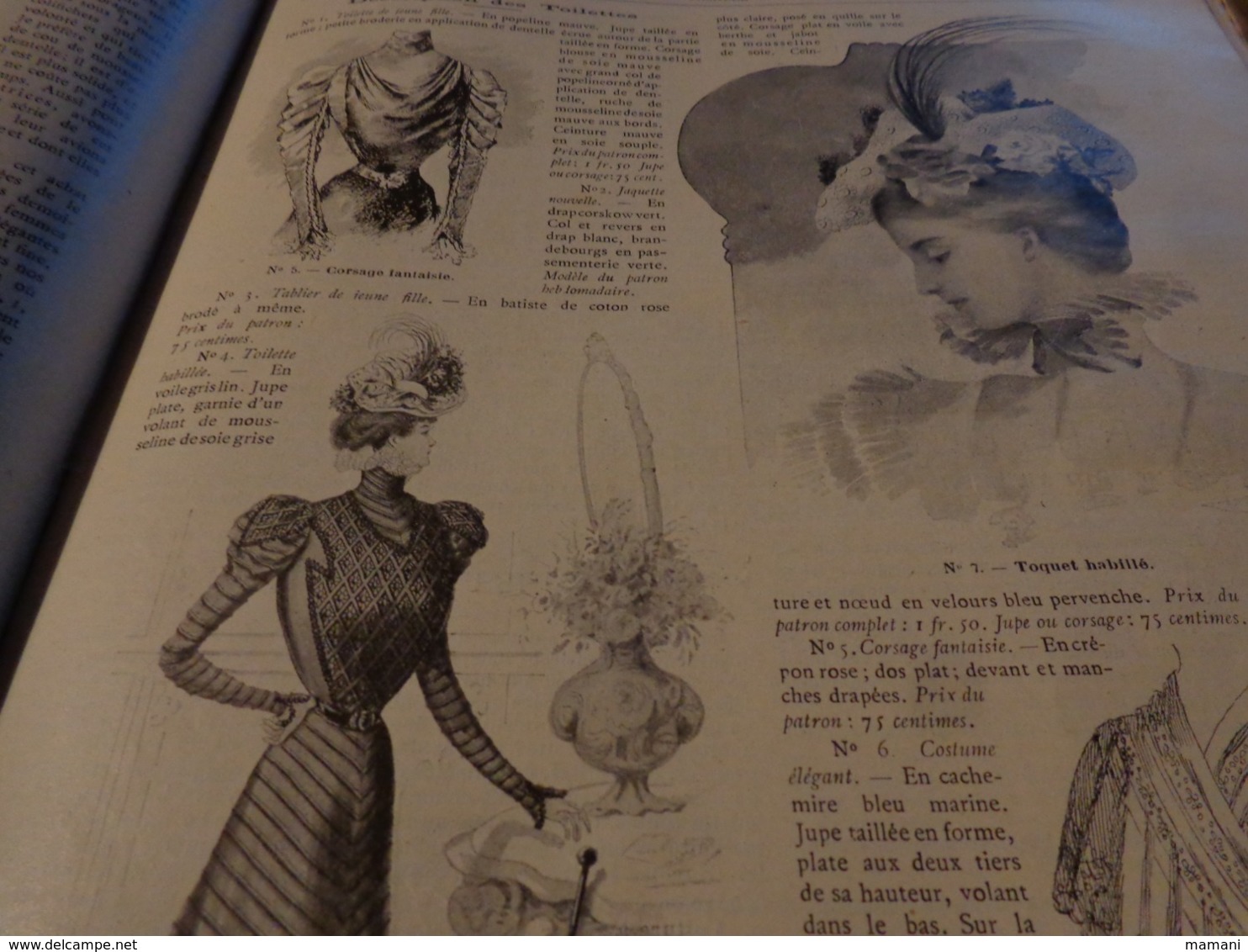 LA FAMILLE 1898 la mode illustree - belle toilette-chapeau etc...benjamin rabier