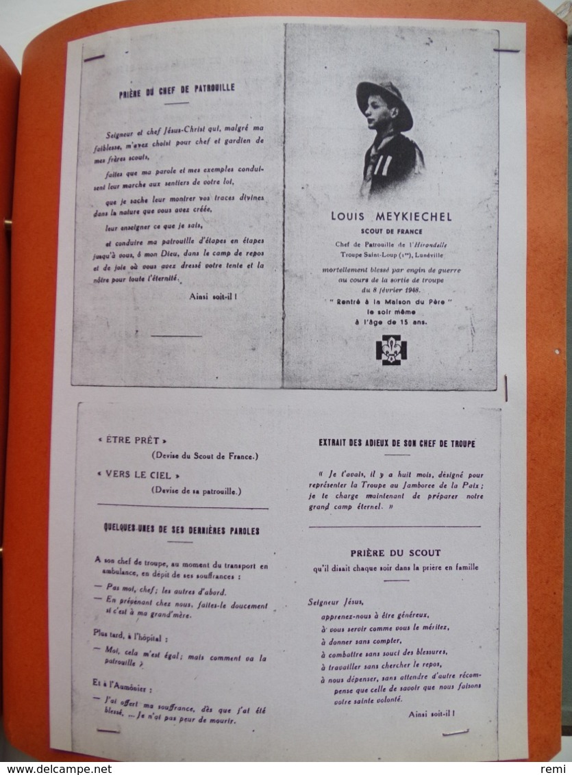 Faire-Part Prière Décès à L'âge De 15 Ans Du Scout Louis MEYKIECHEL De Châtillon/Seine (21) à Lunéville (54) Scoutisme - Non Classés