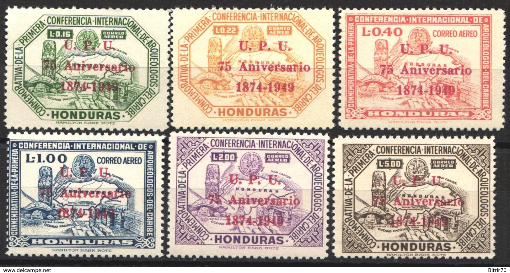 1951 Aéreo  Yvert Nº 181 / 186   MNH - Honduras
