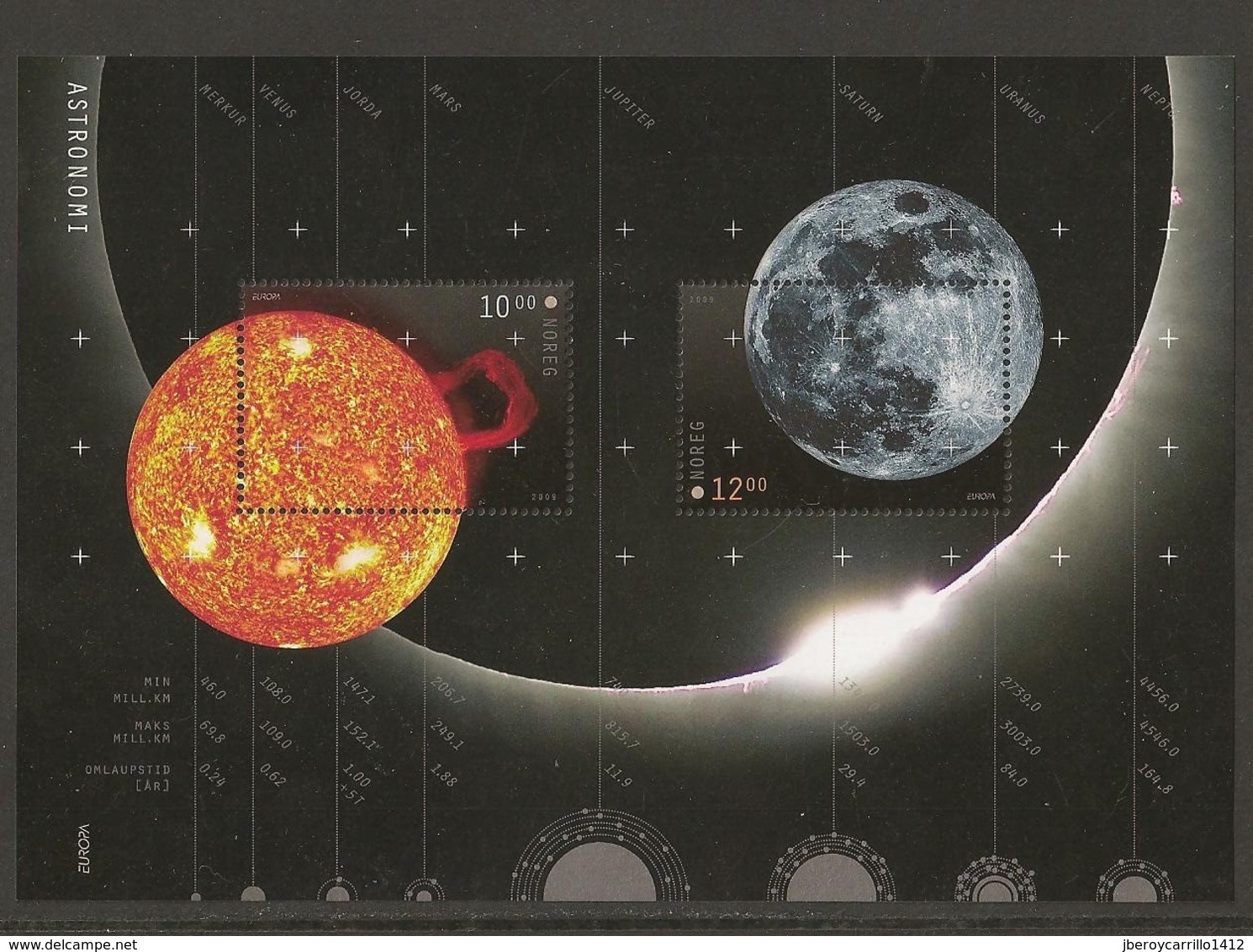 NORUEGA / NORWAY / NORWEGEN / NORVÉGE - EUROPA 2009 - TEMA "ASTRONOMIA" - HOJITA BLOQUE - 2009