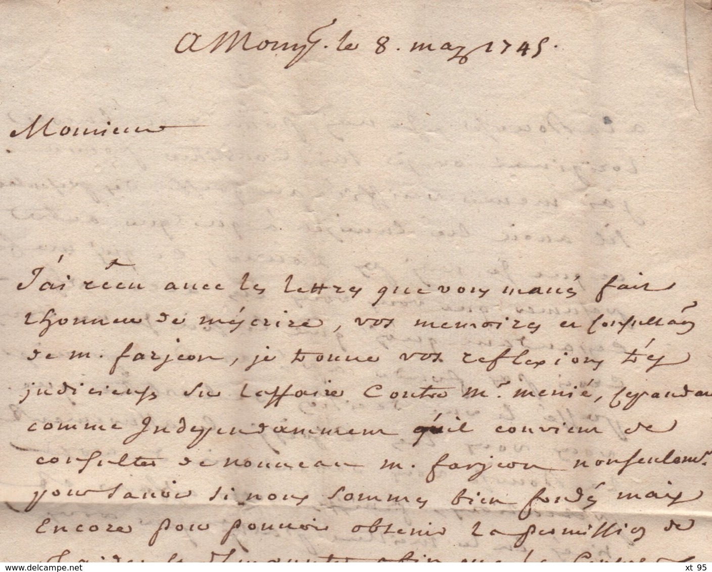 Montpellier - De Montp (manuscrit) - 1745 - Pour Villeneuve De Berc - 1701-1800: Précurseurs XVIII