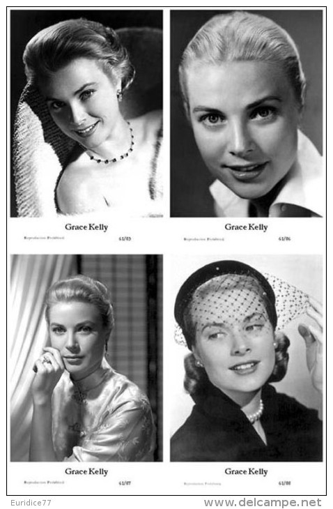 GRACE KELLY - Film Star Pin Up - Publisher Swiftsure Postcards 2000 SET 85-88 - Artistas