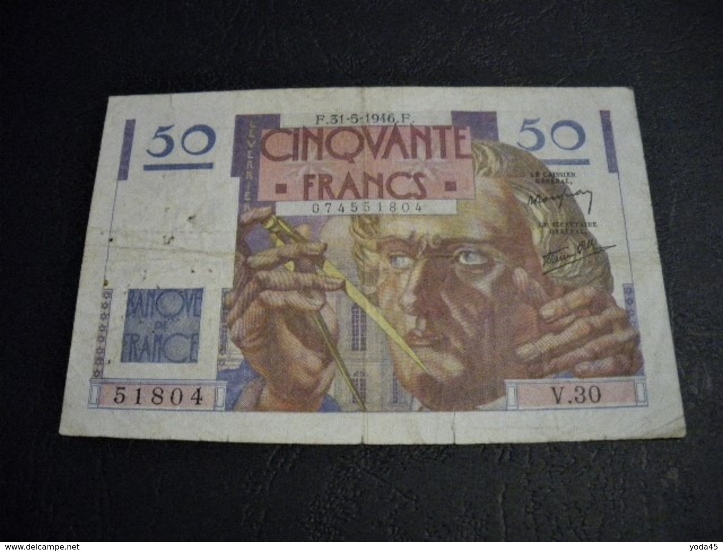FRANCE 50 Francs 31/05/1946 "le Verrier", Pick N° 127 A ,fayette N°20 (5), FRANCIA ,FRANKREICH , - 50 F 1946-1951 ''Le Verrier''