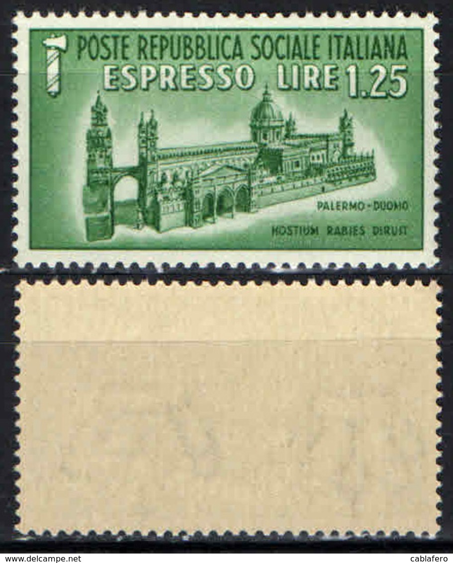 ITALIA RSI - 1944 - DUOMO DI PALERMO - MNH - Posta Espresso