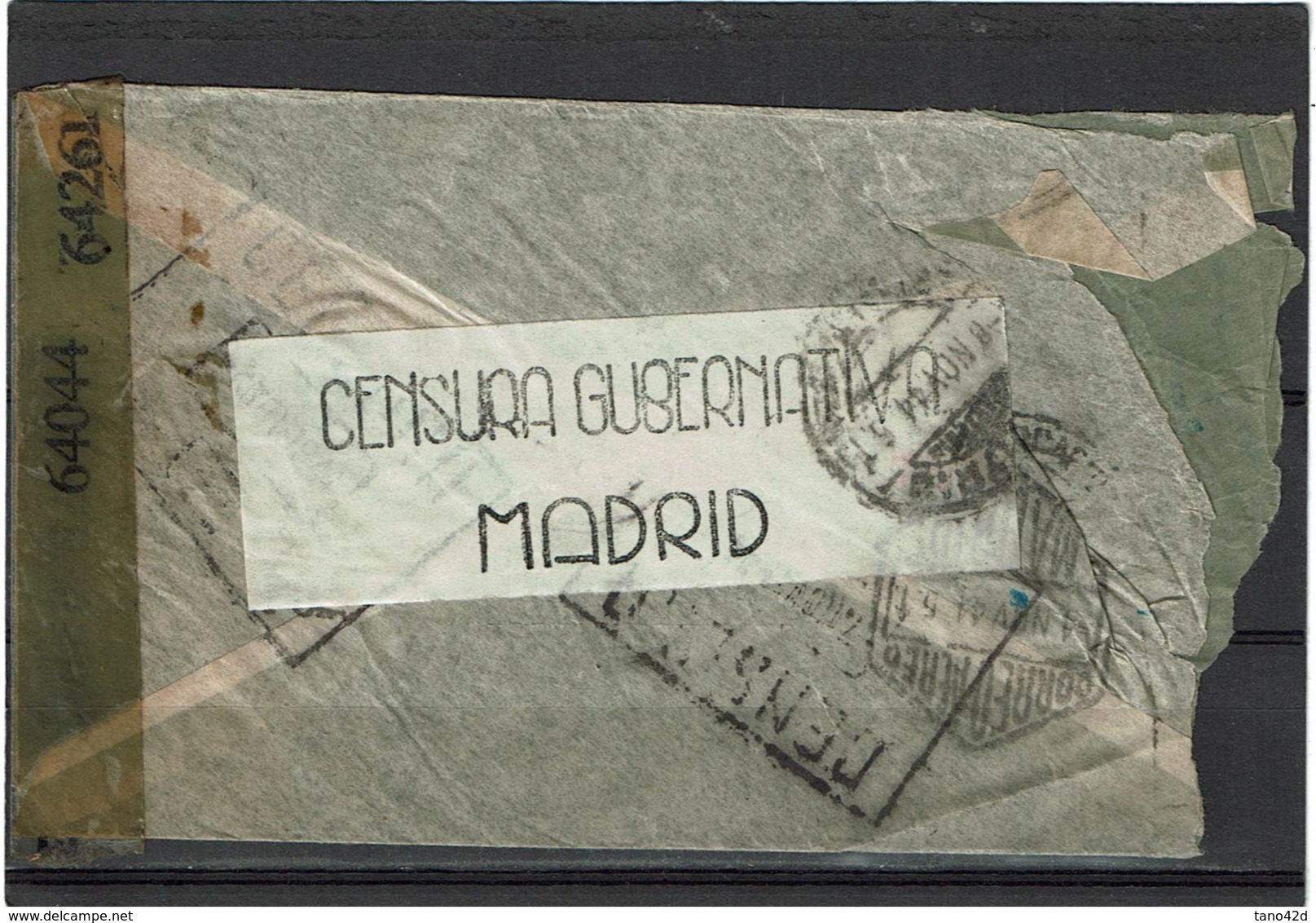 LCTN57/5 -  ARGENTINE LETTRE AVION POUR MADRID NOVEMBRE 1944 CENSURE - Posta Aerea